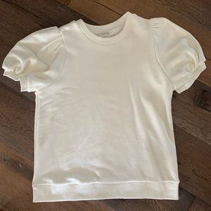 Puff sleeve off white sweatshirt NWOT